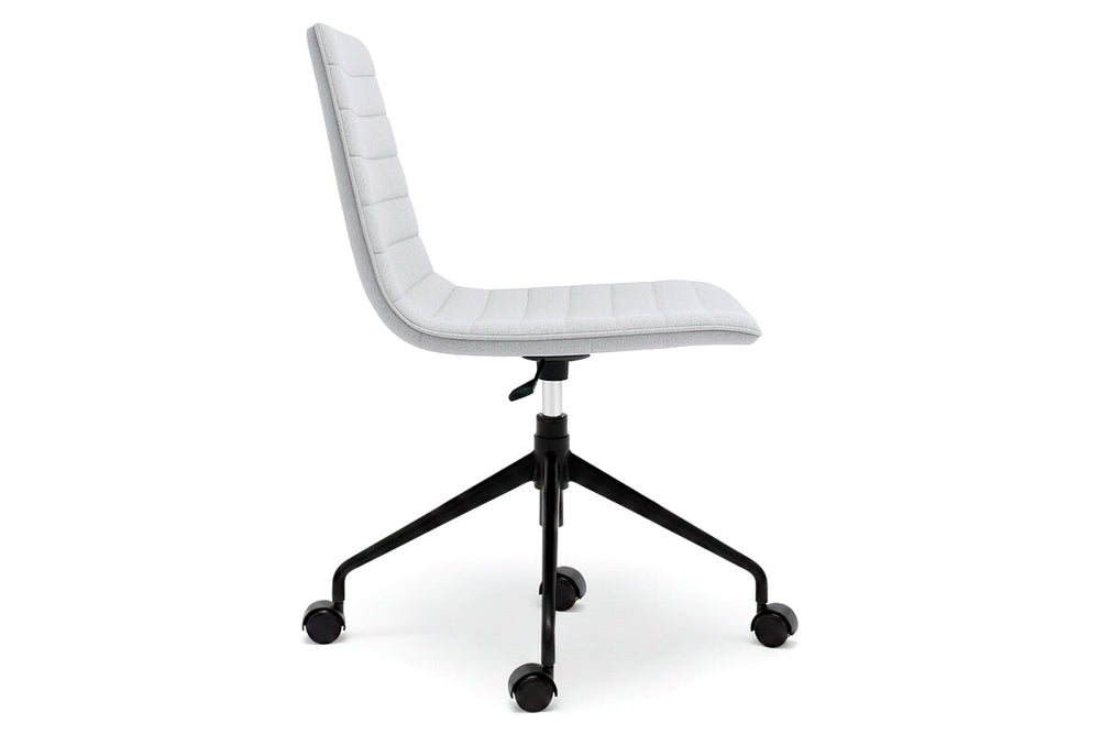 Lark Swivel Meeting Chair-PU black arms 