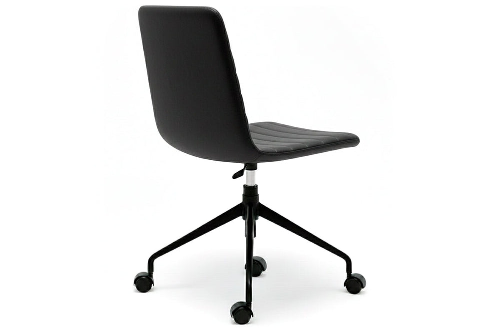 Lark Swivel Meeting Chair-PU black arms 