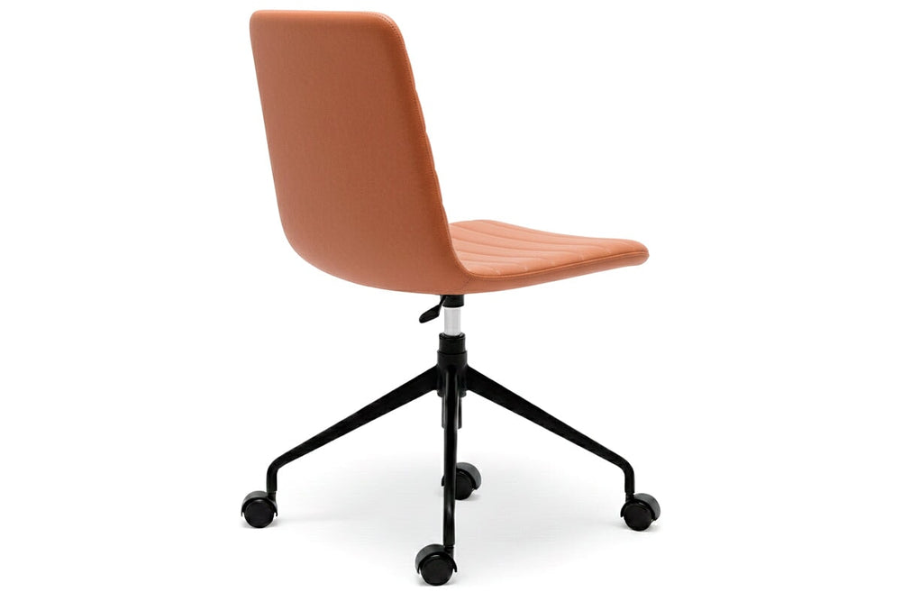 Lark Swivel Meeting Chair-PU black arms 