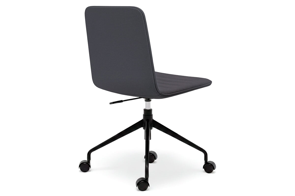 Lark Swivel Meeting Chair-PU black arms 