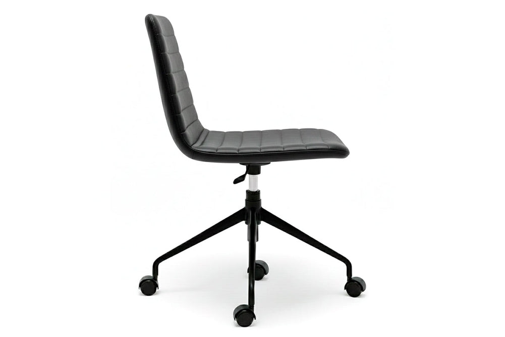 Lark Swivel Meeting Chair-PU black arms 