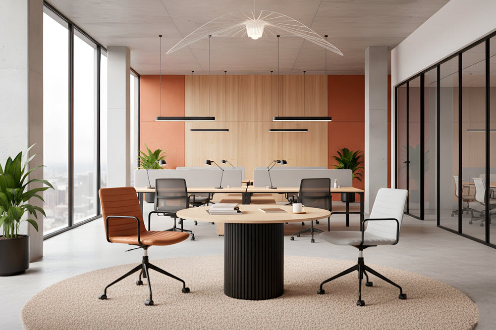 Lark Swivel Meeting Chair-PU black arms 