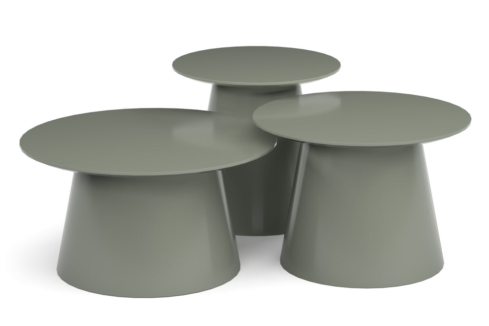 Mallee Coffee Tables - Set of 3-light green  