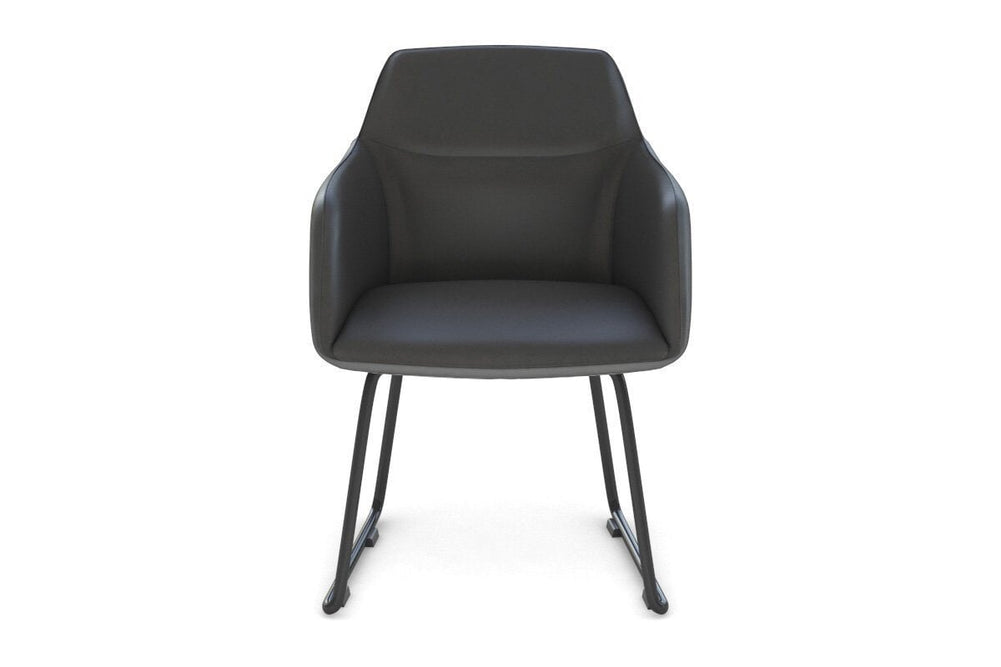 Mcduck Arm Chair - Black Sled Base-PU black  
