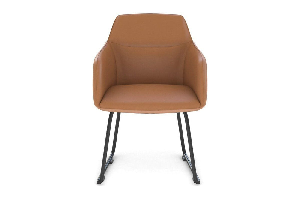 Mcduck Arm Chair - Black Sled Base-PU black  