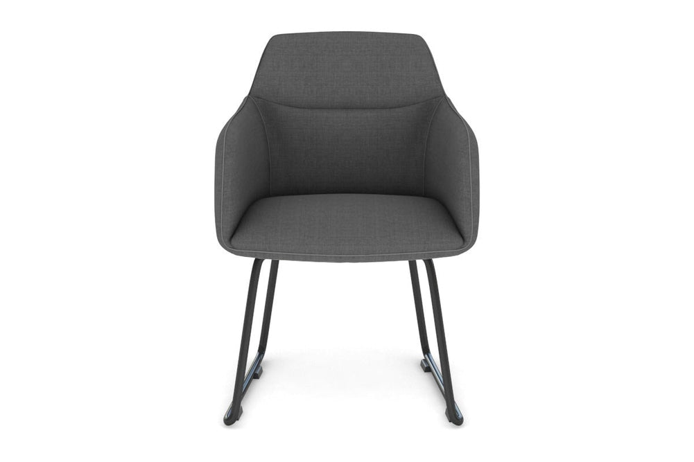 Mcduck Arm Chair - Black Sled Base-PU black  