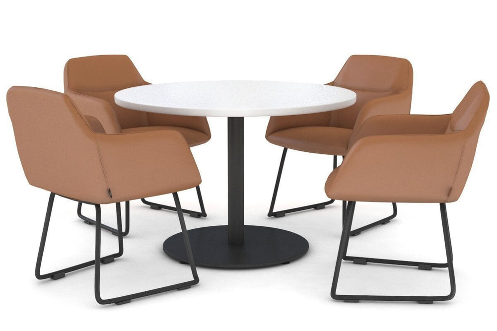 Mcduck Arm Chair - Black Sled Base-PU black  