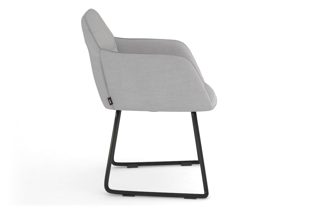 Mcduck Arm Chair - Black Sled Base-PU black  