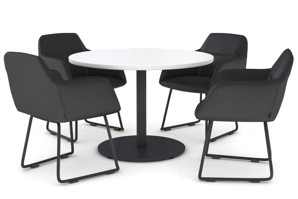 Mcduck Arm Chair - Black Sled Base-PU black  