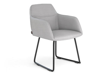 Mcduck Arm Chair - Black Sled Base Jasonl fabric light grey