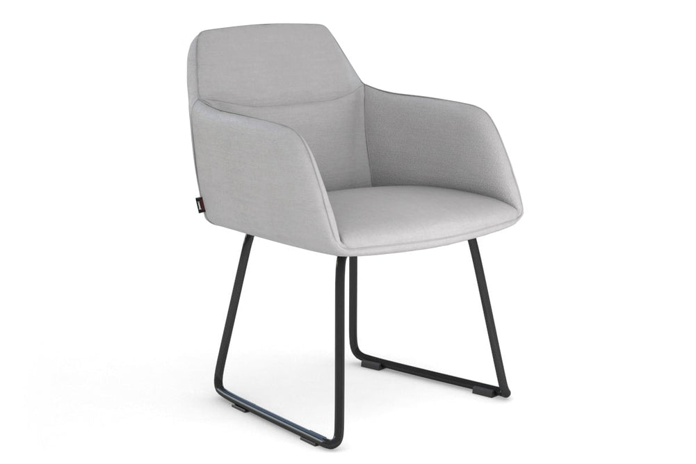Mcduck Arm Chair - Black Sled Base-fabric light grey  