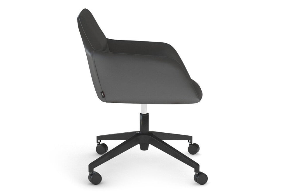 McDuck Arm Chair - Black Swivel Base-PU black black glides 
