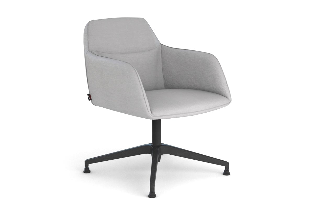 McDuck Arm Chair - Black Swivel Base Jasonl fabric light grey black glides 