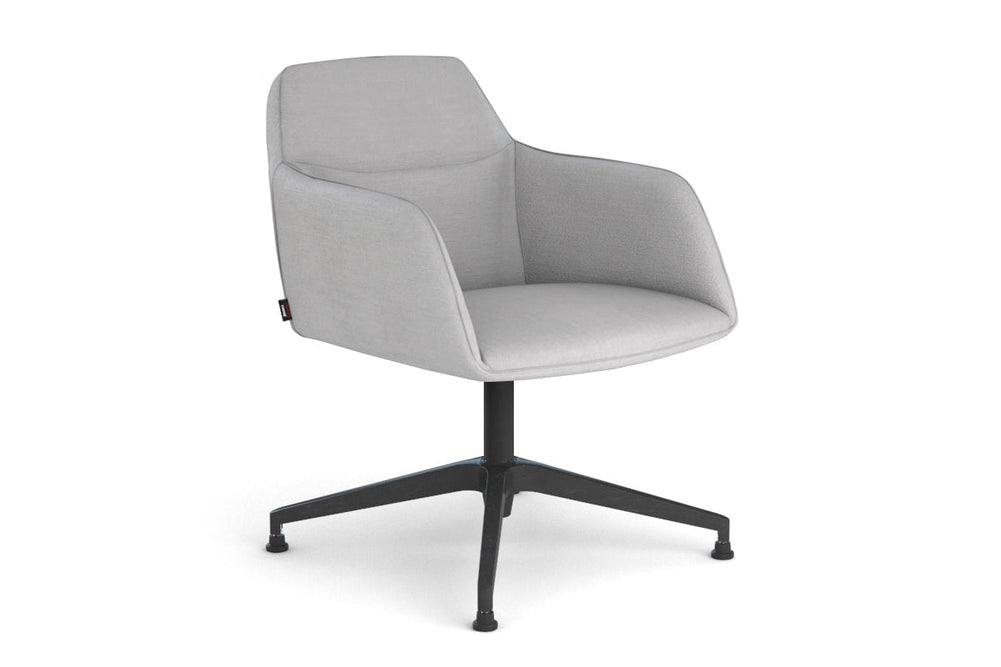 McDuck Arm Chair - Black Swivel Base-fabric light grey black glides 