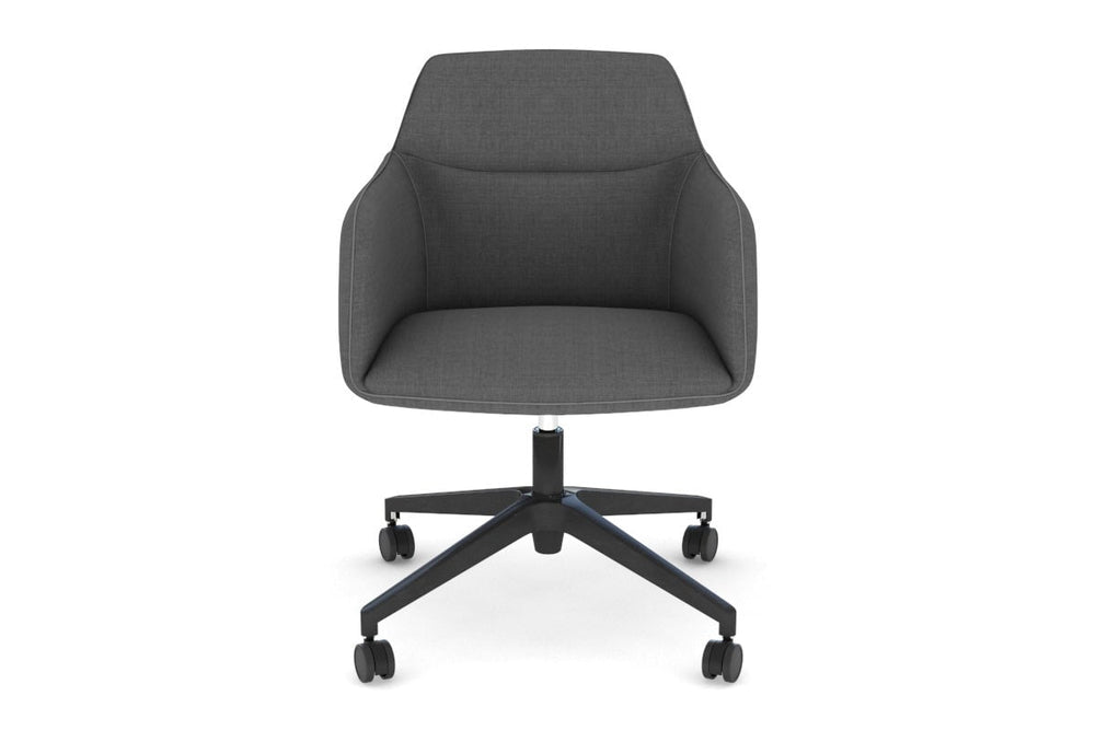 McDuck Arm Chair - Black Swivel Base-PU black black glides 