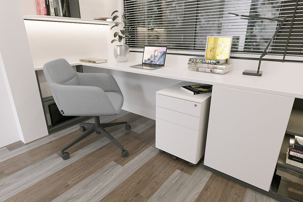 McDuck Arm Chair - Black Swivel Base-PU black black glides 