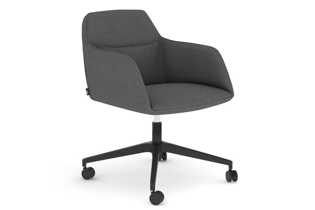 McDuck Arm Chair - Black Swivel Base Jasonl fabric dark grey none 