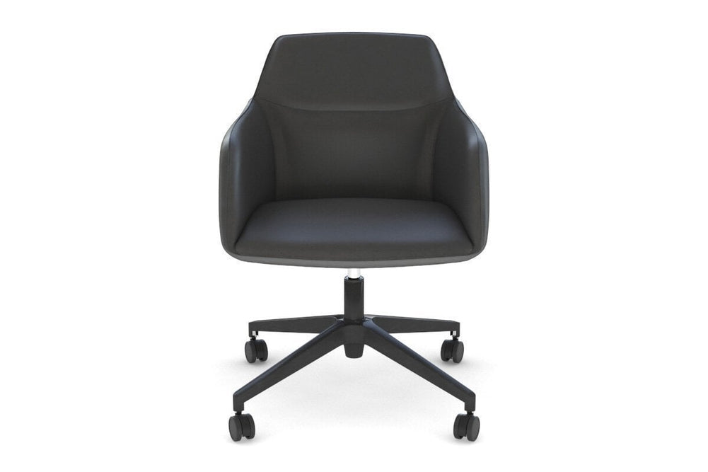 McDuck Arm Chair - Black Swivel Base-PU black black glides 