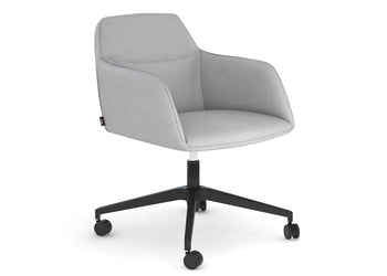McDuck Arm Chair - Black Swivel Base Jasonl fabric light grey none 