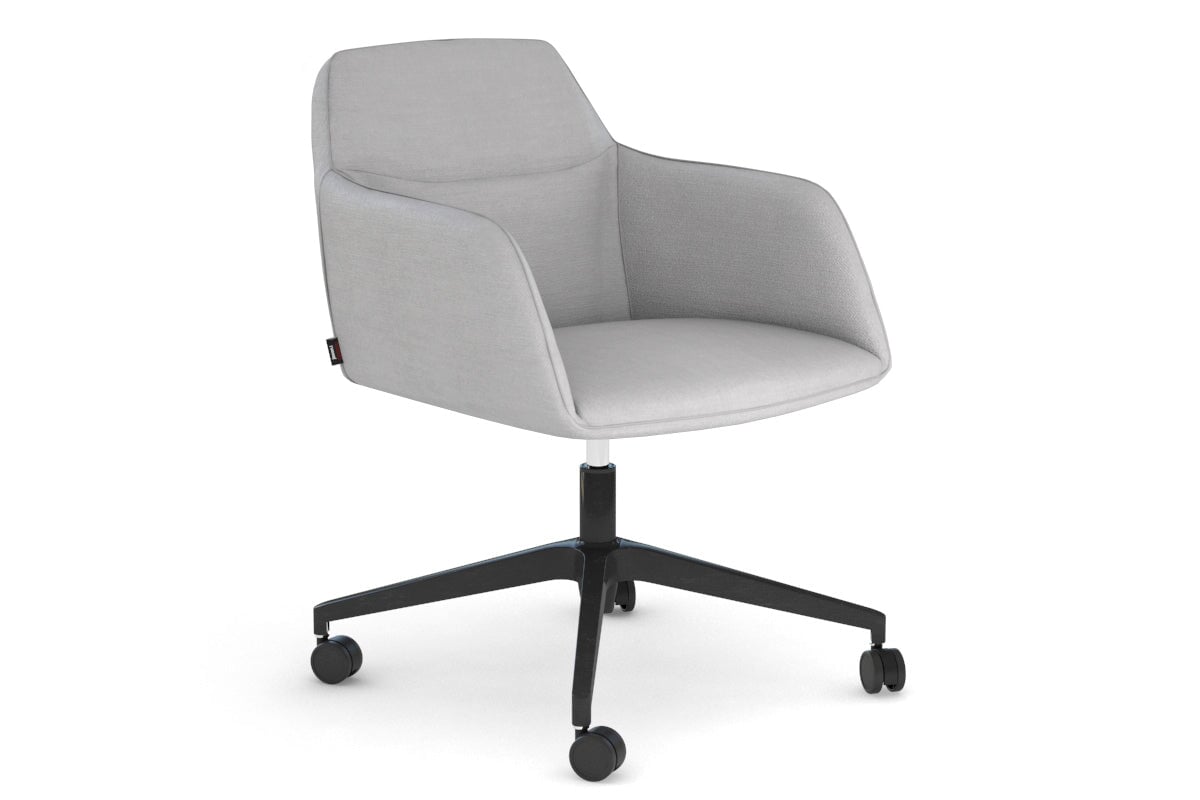 McDuck Arm Chair - Black Swivel Base Jasonl fabric light grey none 