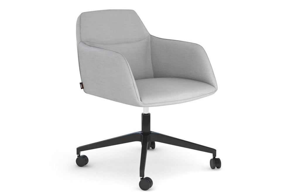 McDuck Arm Chair - Black Swivel Base-fabric light grey none 