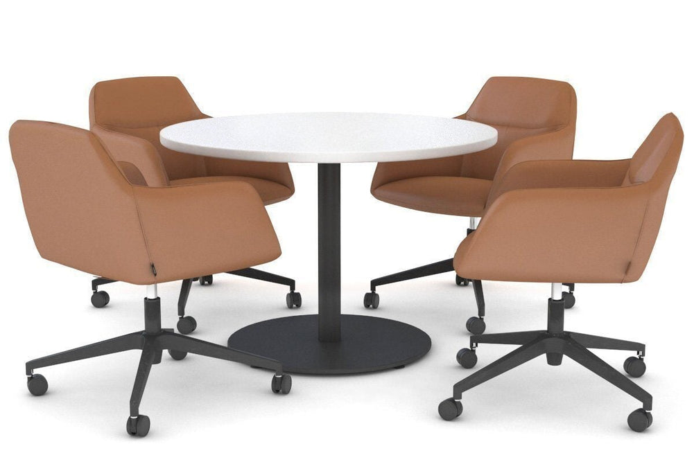 McDuck Arm Chair - Black Swivel Base-PU black black glides 