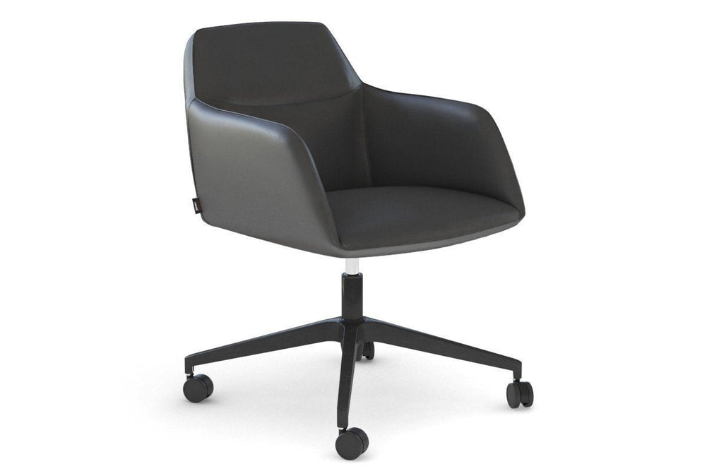 McDuck Arm Chair - Black Swivel Base-PU black none 