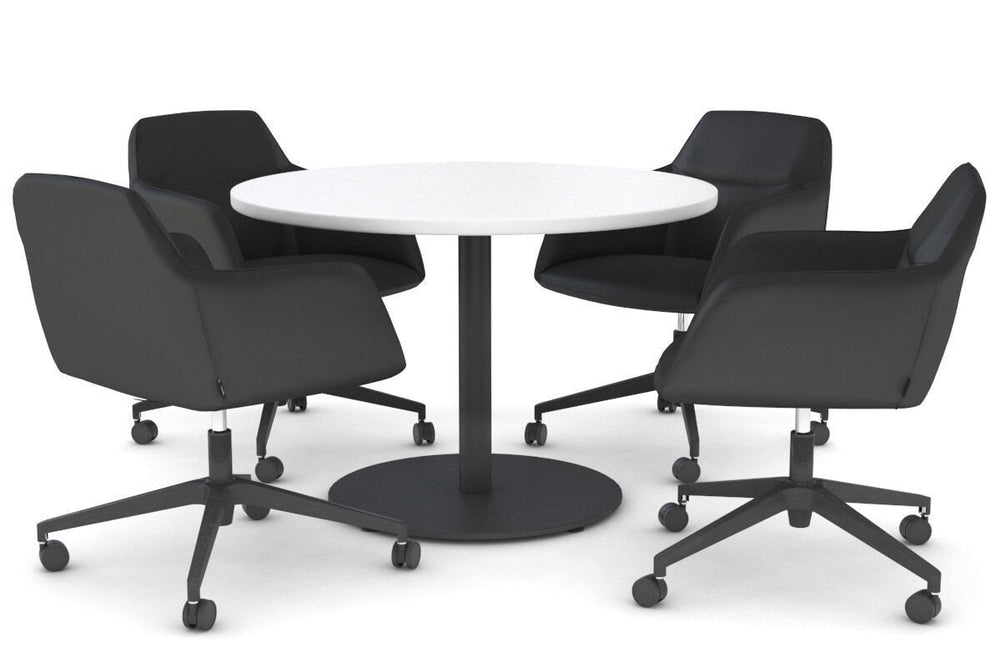 McDuck Arm Chair - Black Swivel Base-PU black black glides 