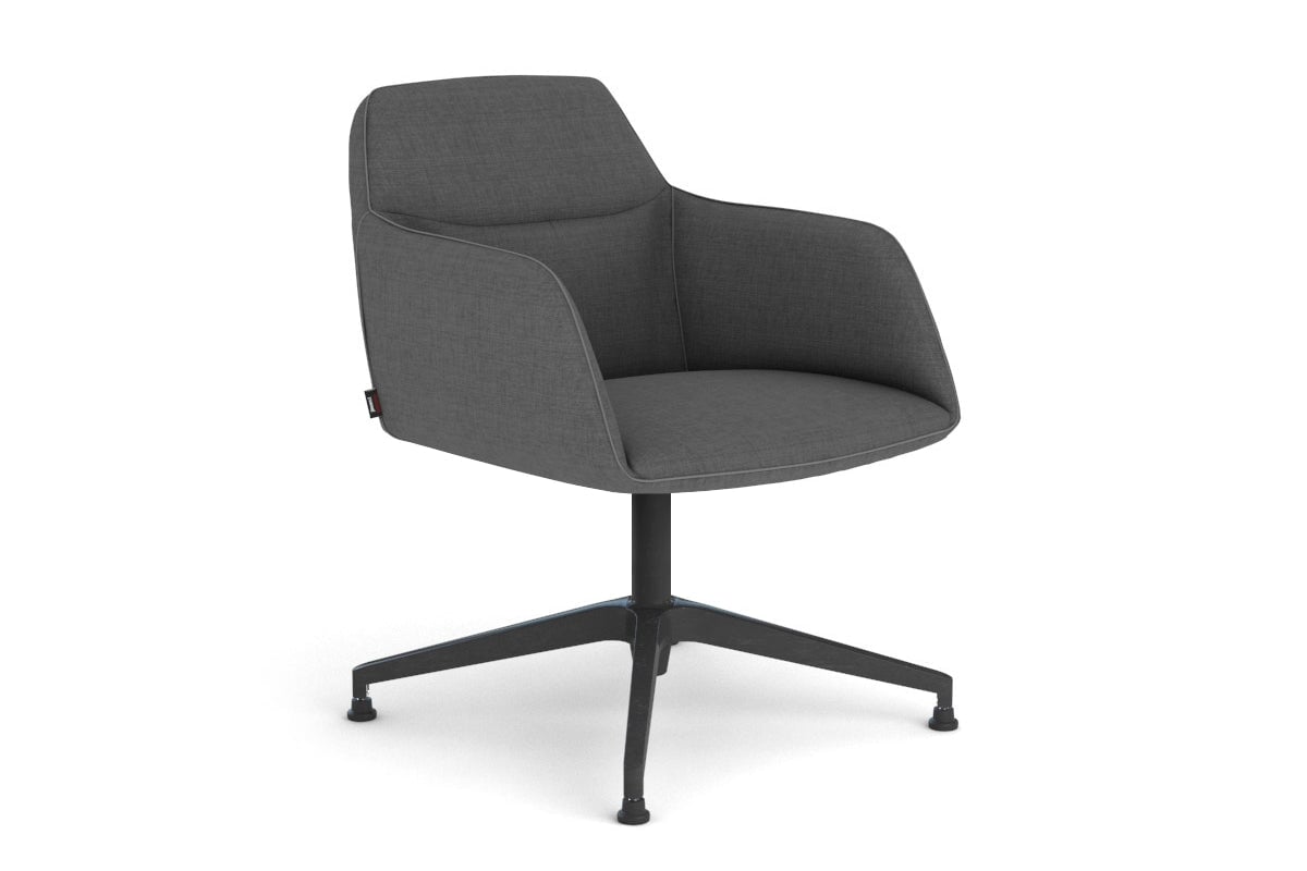 McDuck Arm Chair - Black Swivel Base Jasonl fabric dark grey black glides 