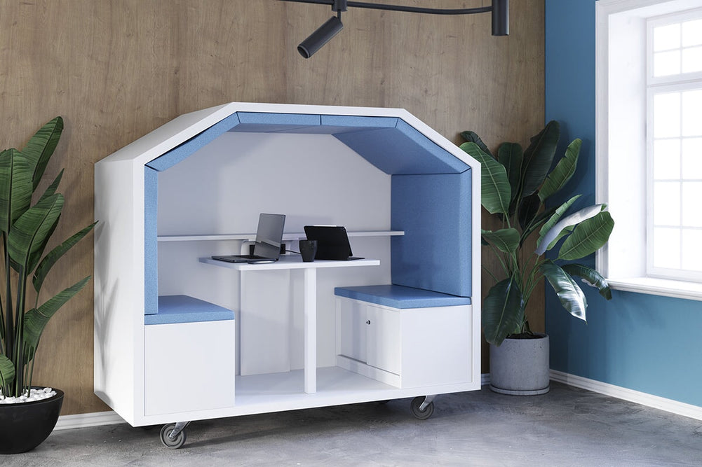 Mobile Meeting Pod-brown synthetic leather  