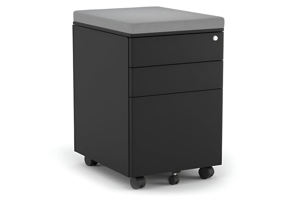 Mobile Pedestal with Filing Drawers Metal-black grey 