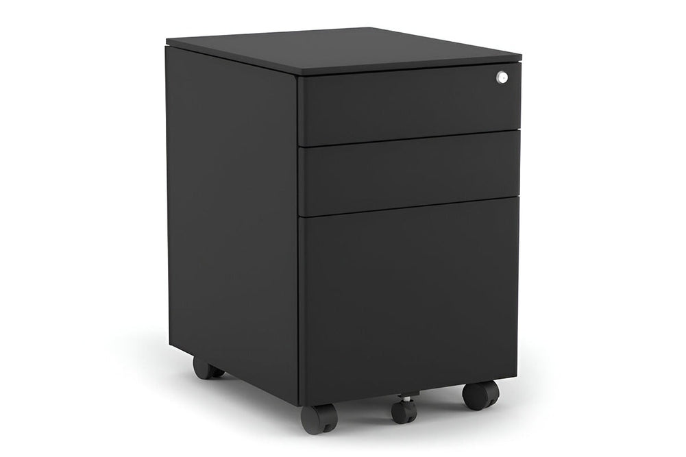 Mobile Pedestal with Filing Drawers Metal-black none 