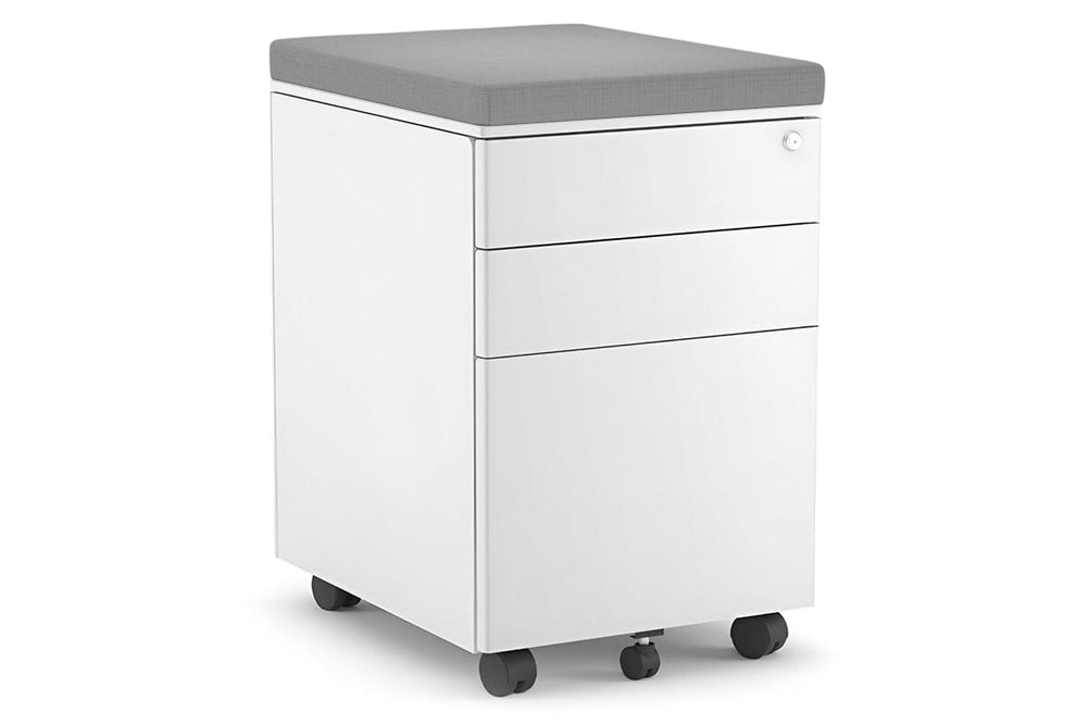 Mobile Pedestal with Filing Drawers Metal-white grey 
