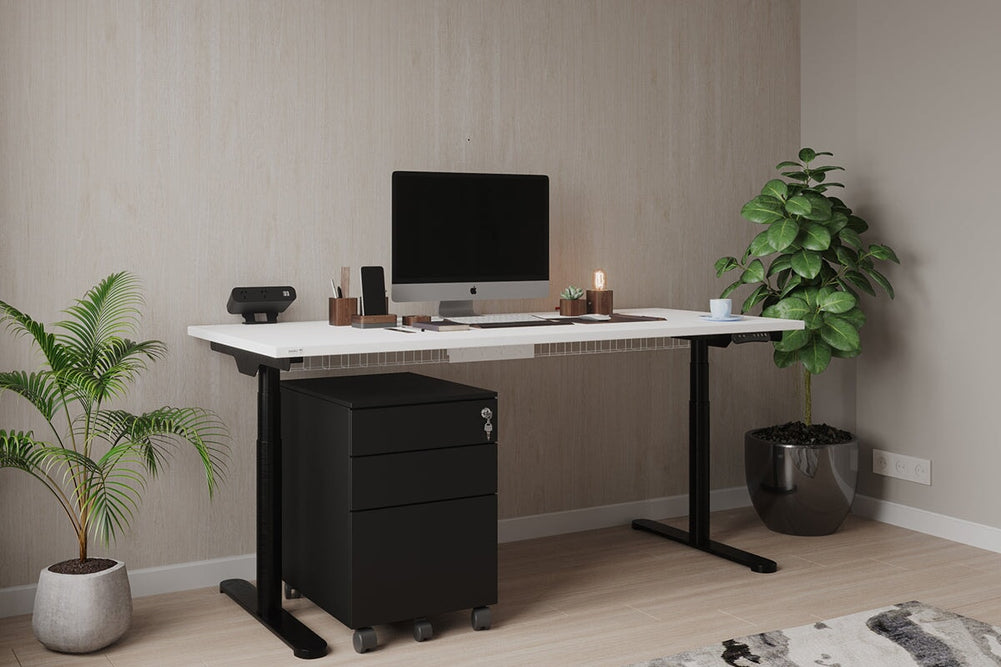 Mobile Pedestal with Filing Drawers Metal-black grey 