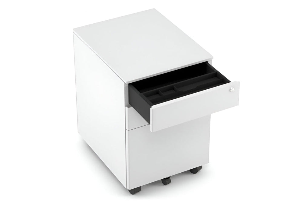 Mobile Pedestal with Filing Drawers Metal-black grey 