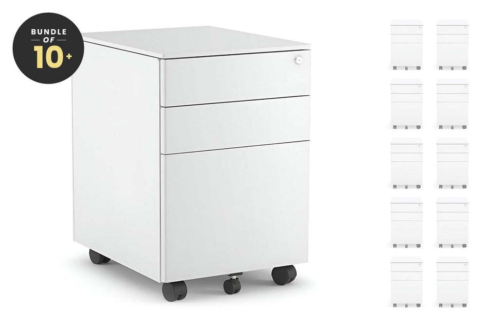Mobile Pedestal with Filing Drawers Metal-white none 