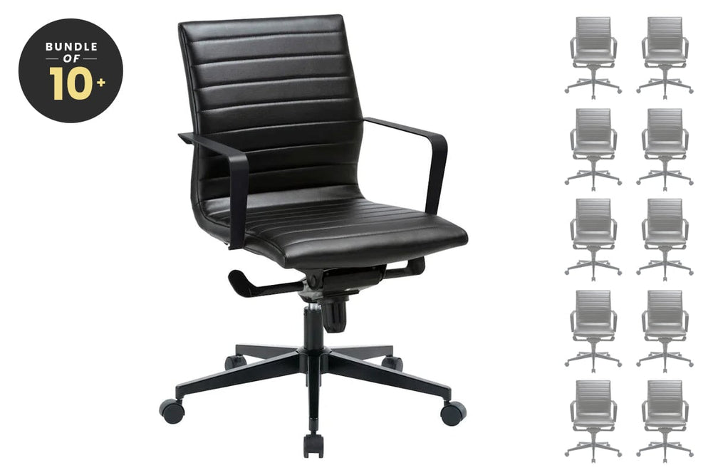 Monarch Boardroom Chair - Medium Back-black  