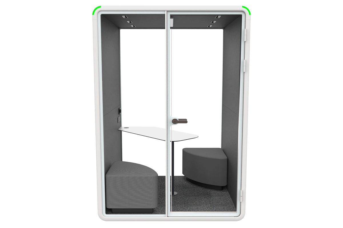 Nest 2 Person Meeting Booth with Diagonal Table [Echo Panel] Jasonl 