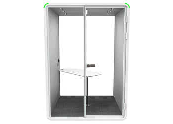 Nest 2 Person Meeting Booth with Diagonal Table [Echo Panel] Jasonl white light grey none