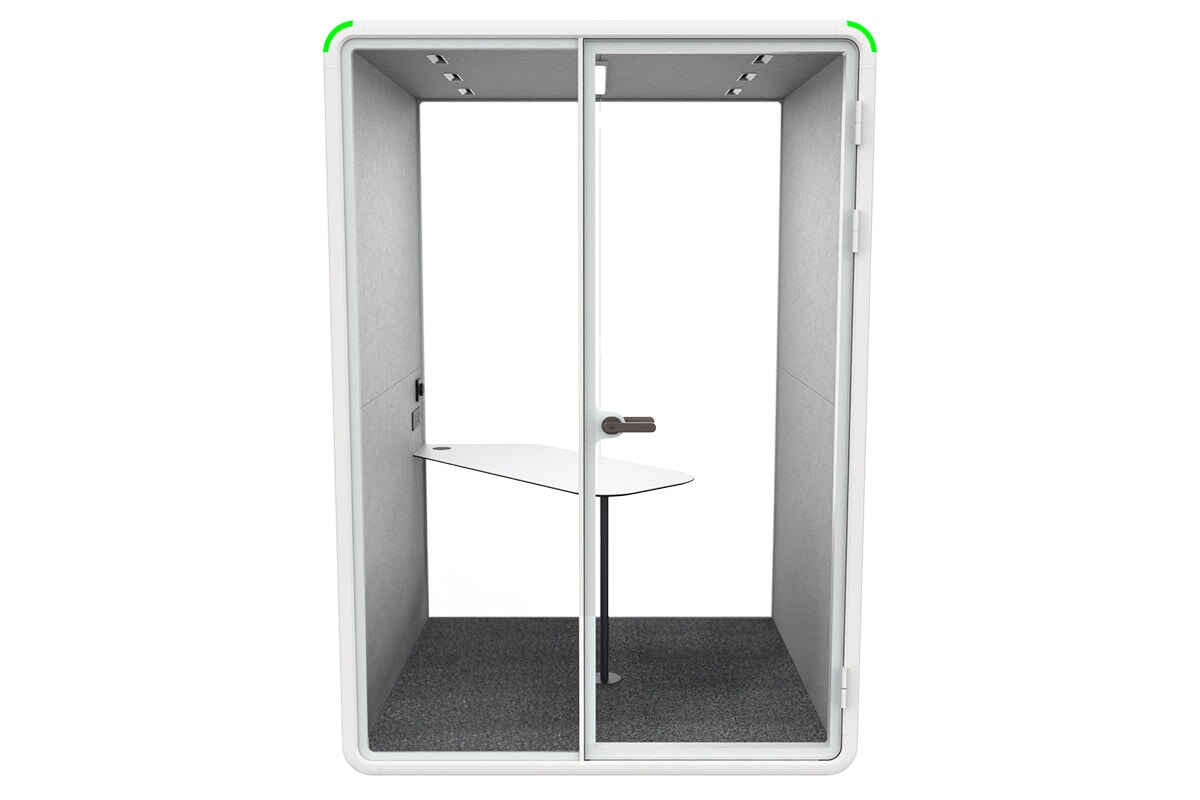 Nest 2 Person Meeting Booth with Diagonal Table [Echo Panel] Jasonl white light grey none