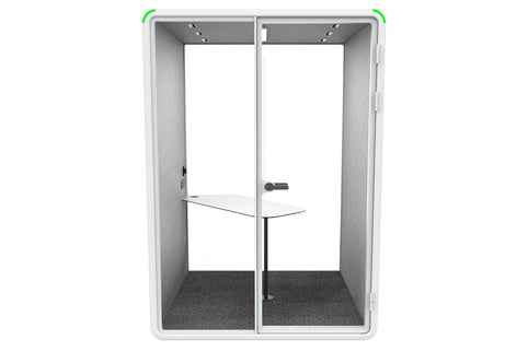 Nest 2 Person Meeting Booth with Diagonal Table [Echo Panel] Jasonl white light grey none