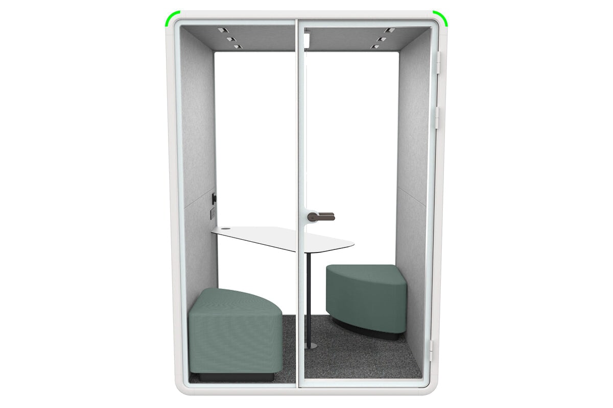 Nest 2 Person Meeting Booth with Diagonal Table [Echo Panel] Jasonl 