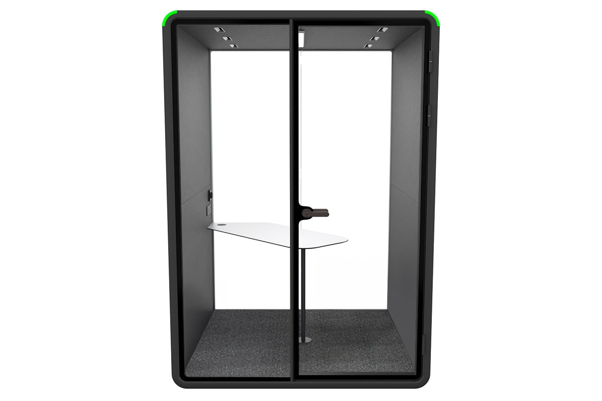 Nest 2 Person Meeting Booth with Diagonal Table [Echo Panel] Jasonl black dark grey none