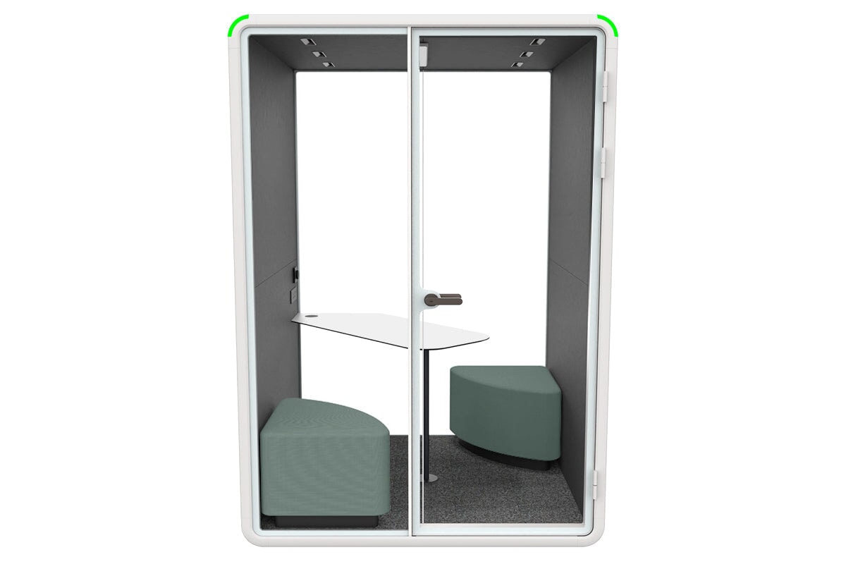 Nest 2 Person Meeting Booth with Diagonal Table [Echo Panel] Jasonl 