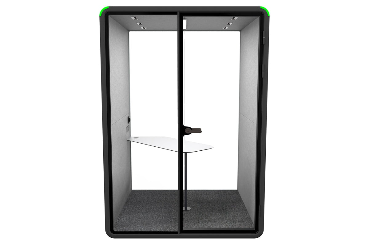 Nest 2 Person Meeting Booth with Diagonal Table [Echo Panel] Jasonl black light grey none