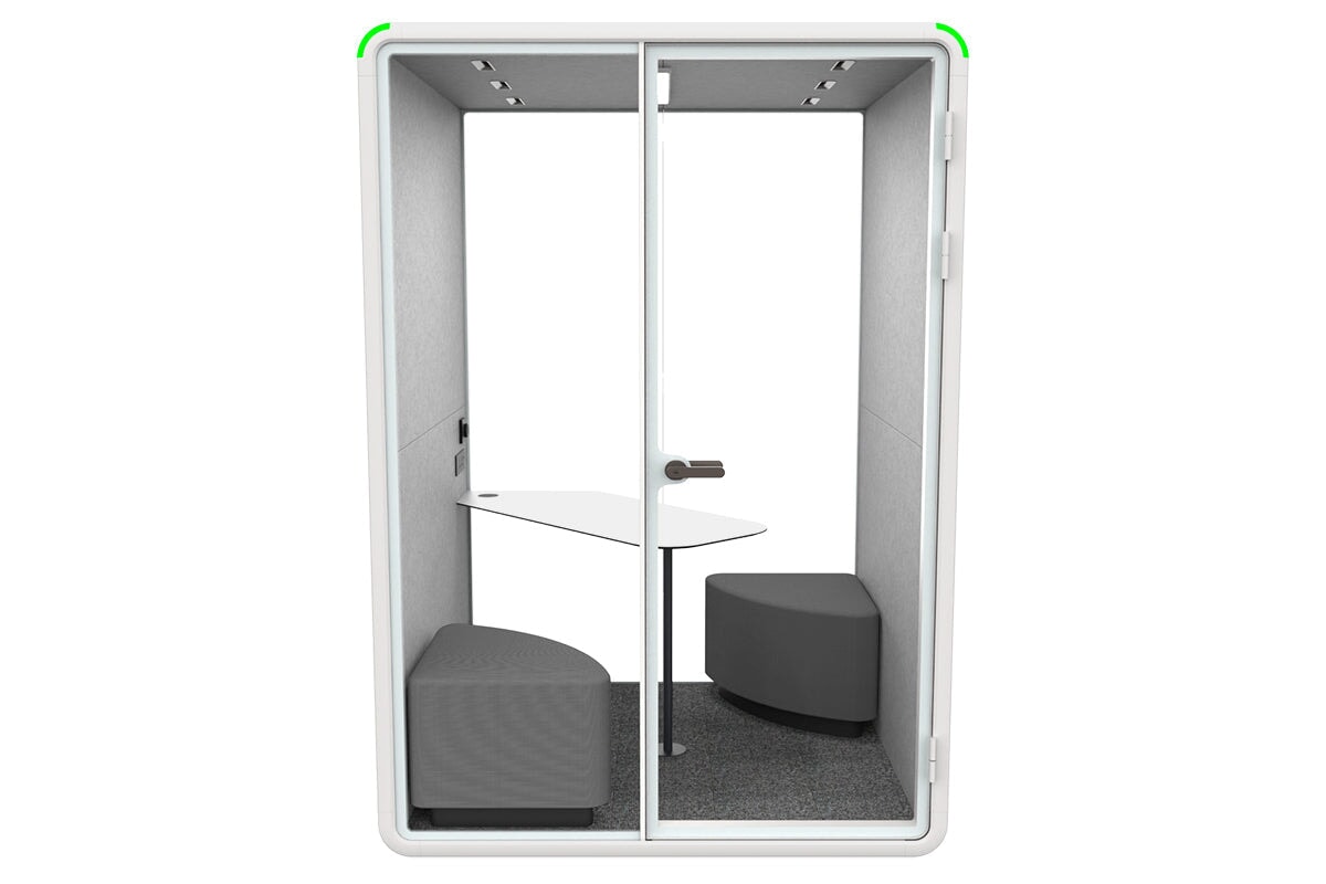 Nest 2 Person Meeting Booth with Diagonal Table [Echo Panel] Jasonl 
