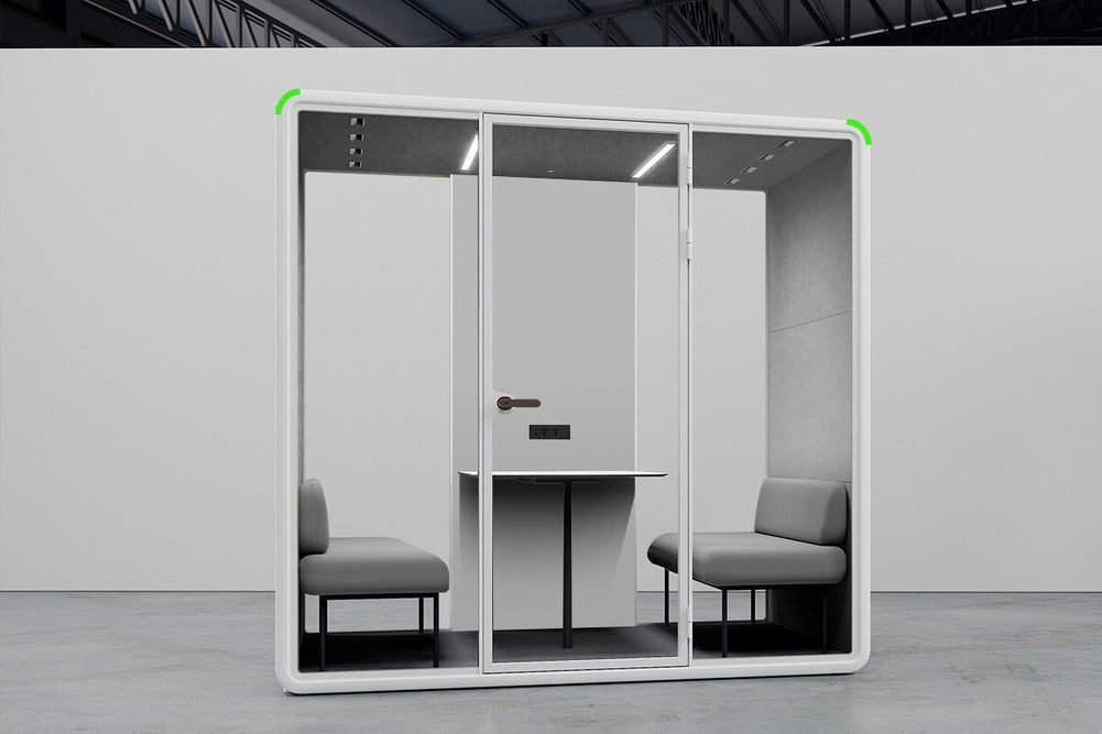 Nest 4 Person Meeting Booth [Acoustic Panel]-black dark grey grey