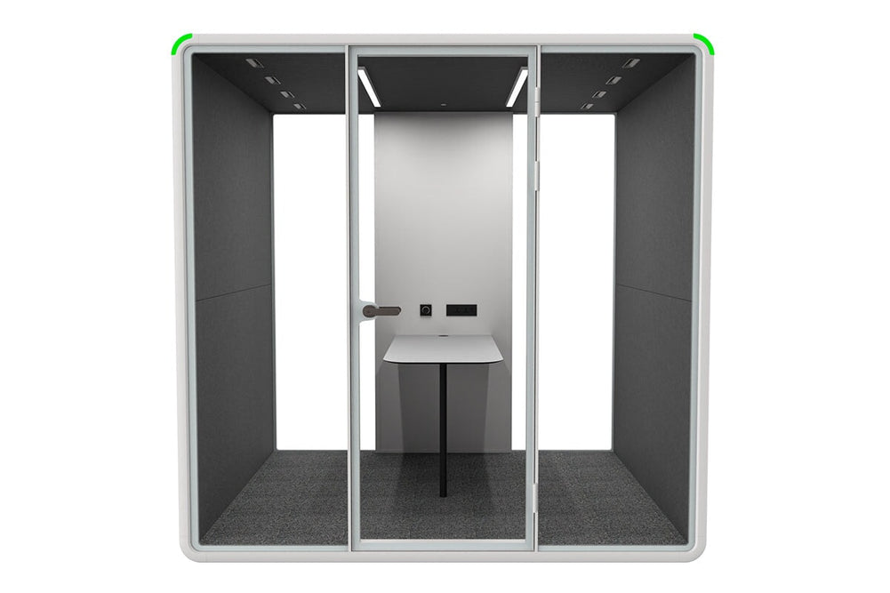 Nest 4 Person Meeting Booth [Acoustic Panel]-white dark grey none