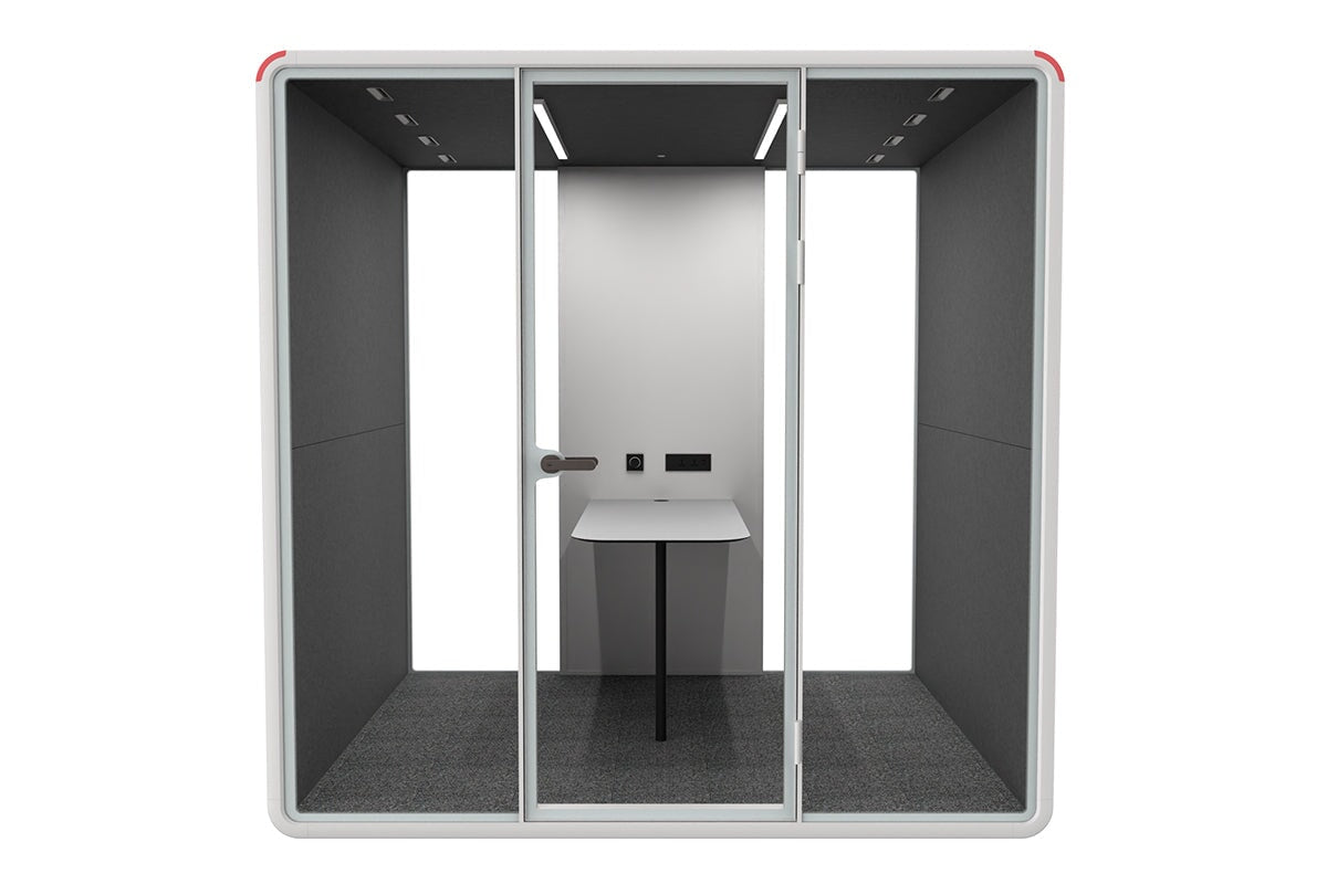 Nest 4 Person Meeting Booth [Acoustic Panel]-black dark grey grey