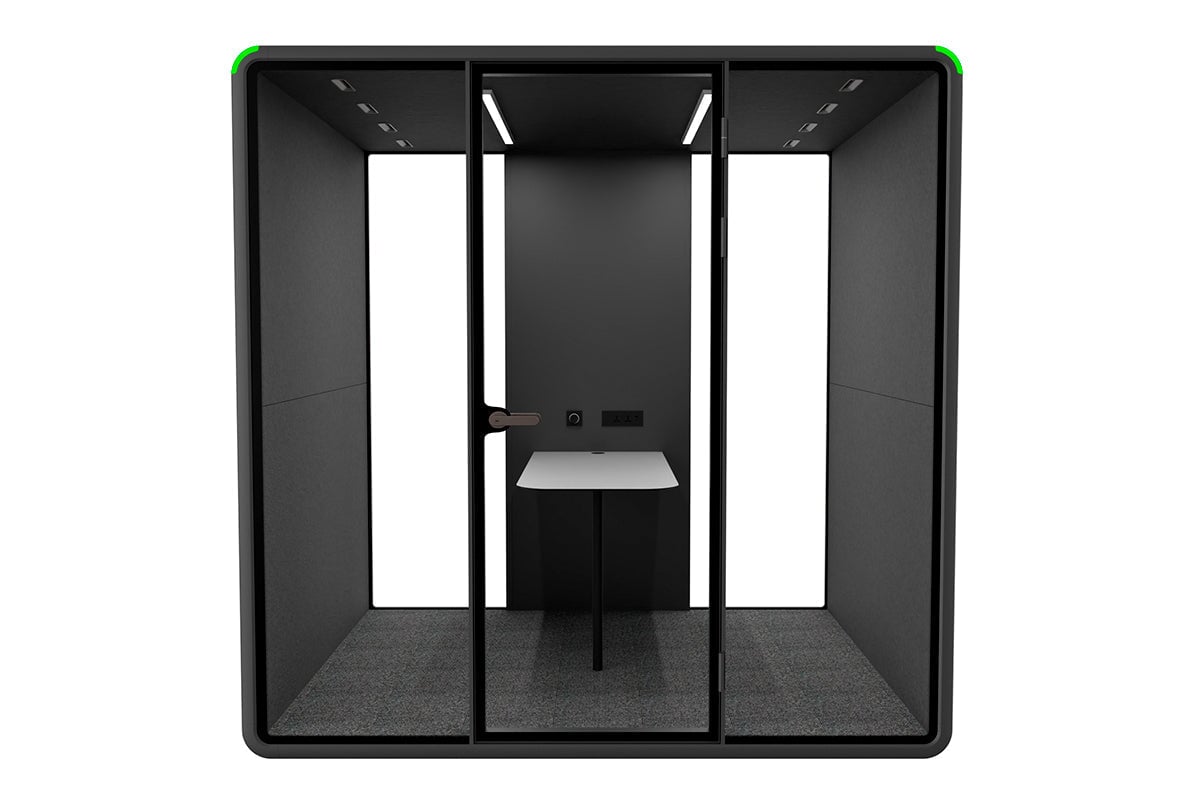 Nest 4 Person Meeting Booth [Acoustic Panel]-black dark grey none